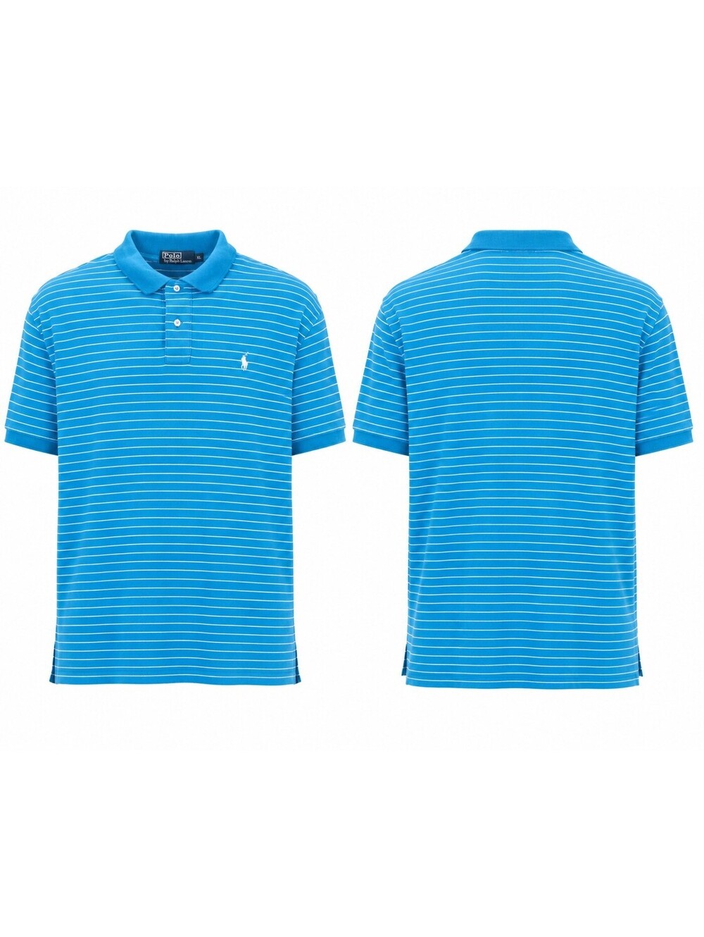 Polo Ralph Lauren Men’s XL Blue White Striped Pima Interlock Polo Shirt Golf